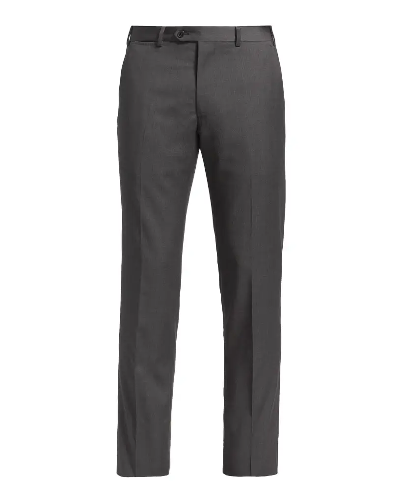 Emporio Armani Basic Flat-Front Wool Trousers | Image 1 Emporio Armani Basic Flat-Front Wool Trousers | Image 1