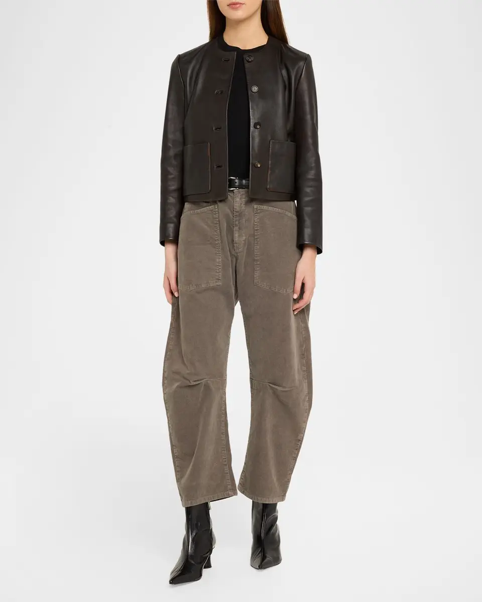 Nili Lotan Ophelie Leather Collarless Jacket | Thumbnail 2