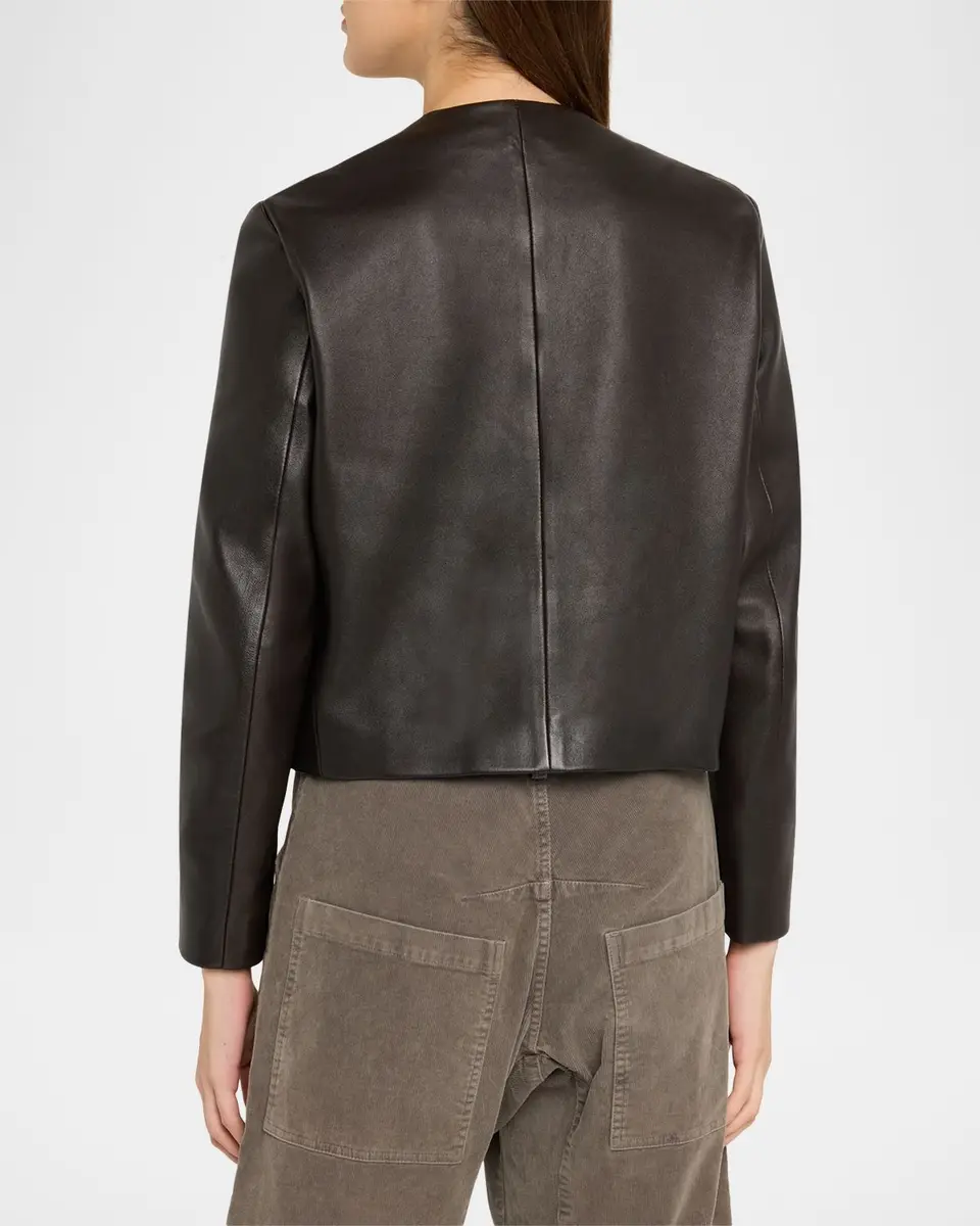 Nili Lotan Ophelie Leather Collarless Jacket | Thumbnail 3