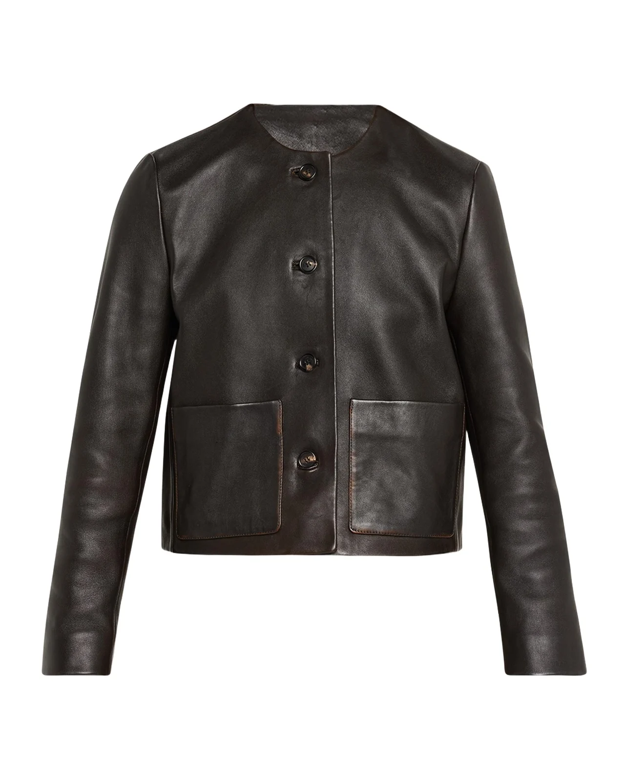 Nili Lotan Ophelie Leather Collarless Jacket