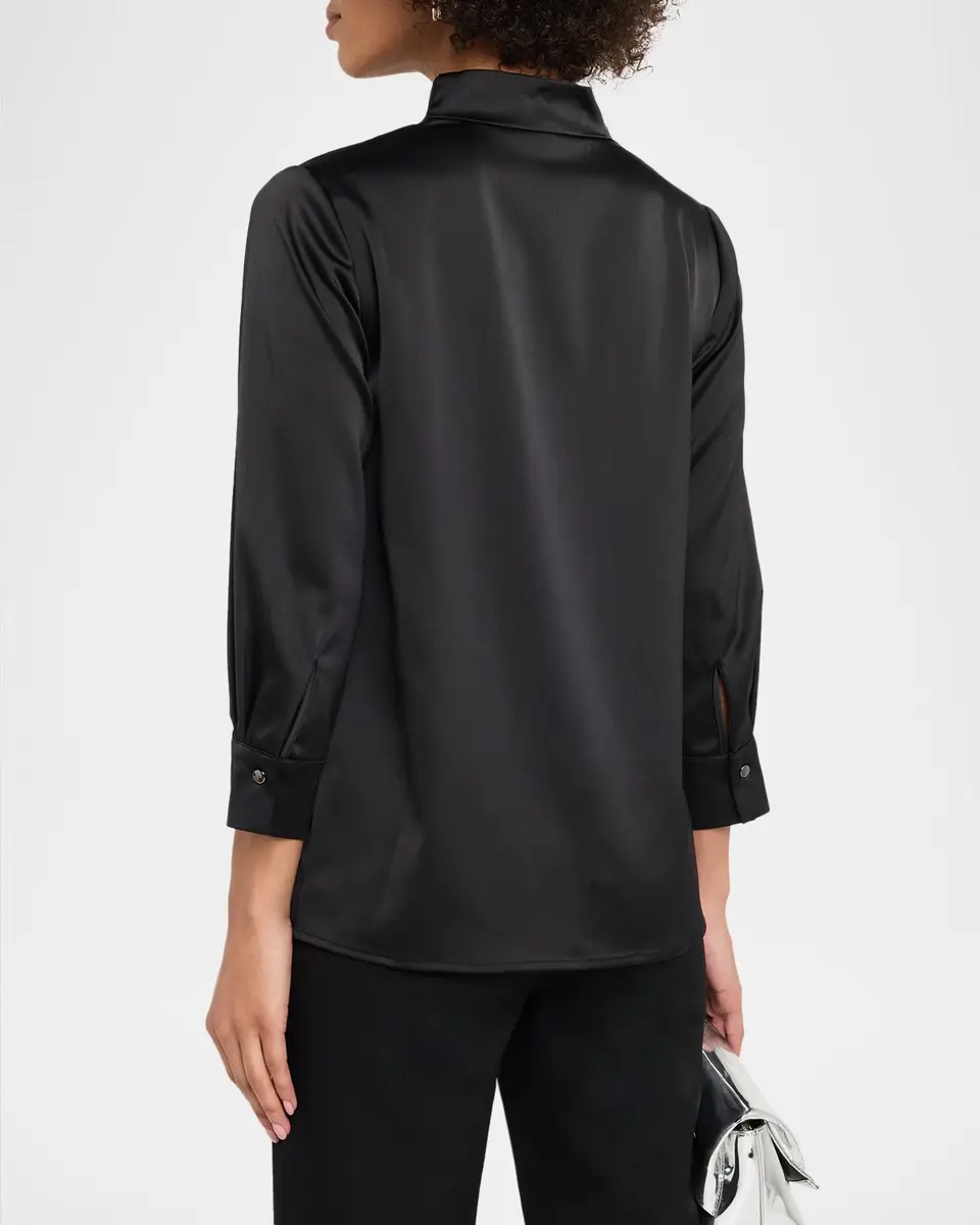 Misook Embroidered Crepe de Chine Blouse | Thumbnail 3 Misook Embroidered Crepe de Chine Blouse | Thumbnail 3