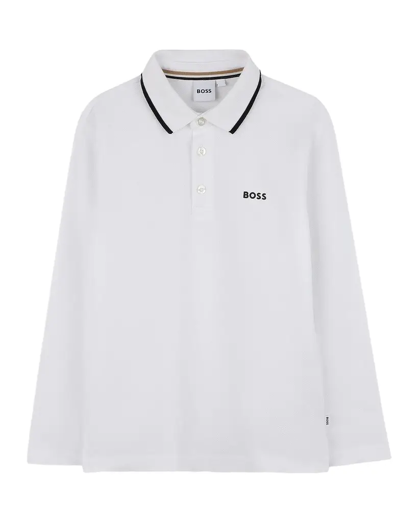 BOSS Boy's Logo Long-Sleeve Polo Shirt | Image 1 BOSS Boy's Logo Long-Sleeve Polo Shirt | Image 1