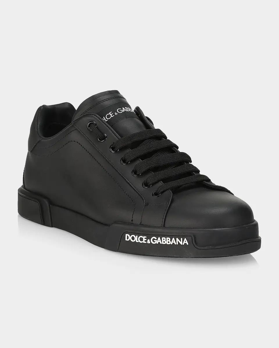 Dolce & Gabbana Men's Portofino Leather Low-Top Sneakers | Thumbnail 2 Dolce & Gabbana Men's Portofino Leather Low-Top Sneakers | Thumbnail 2