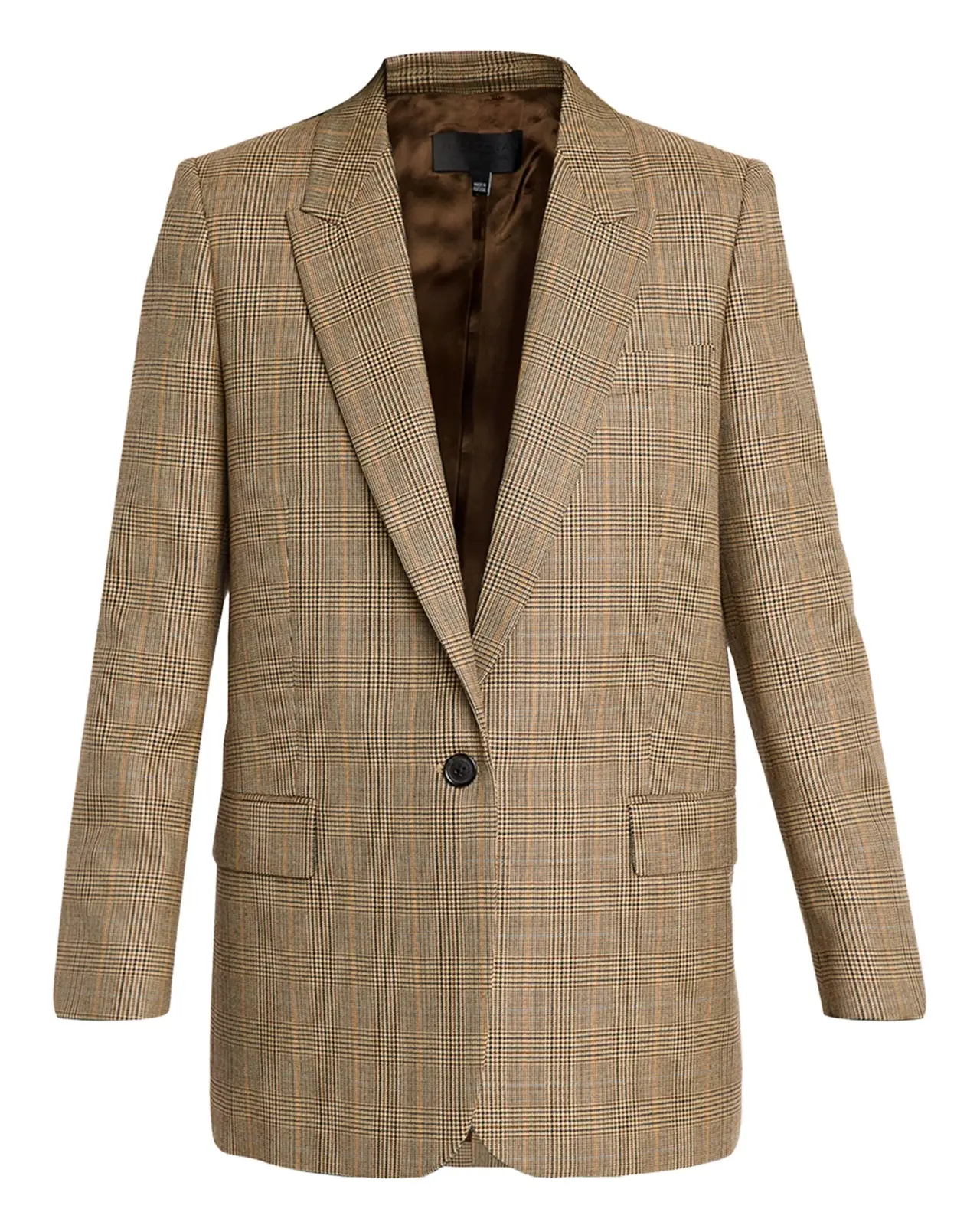 Diane Check Wool Single-Breasted Blazer Jacket