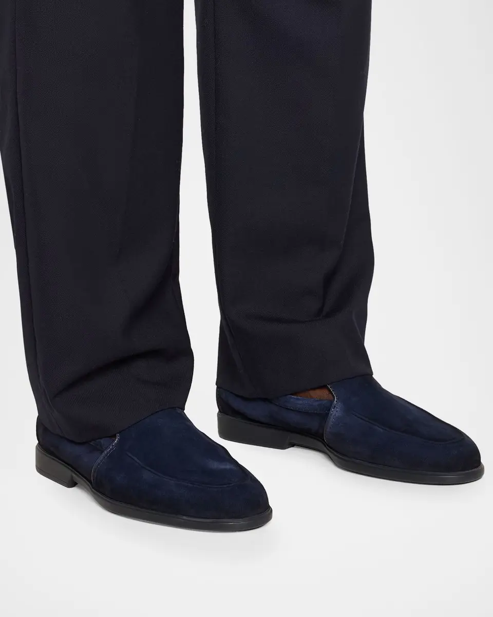 Santoni Men's Malibu Suede Slip-On Sport Loafers | Thumbnail 2 Santoni Men's Malibu Suede Slip-On Sport Loafers | Thumbnail 2