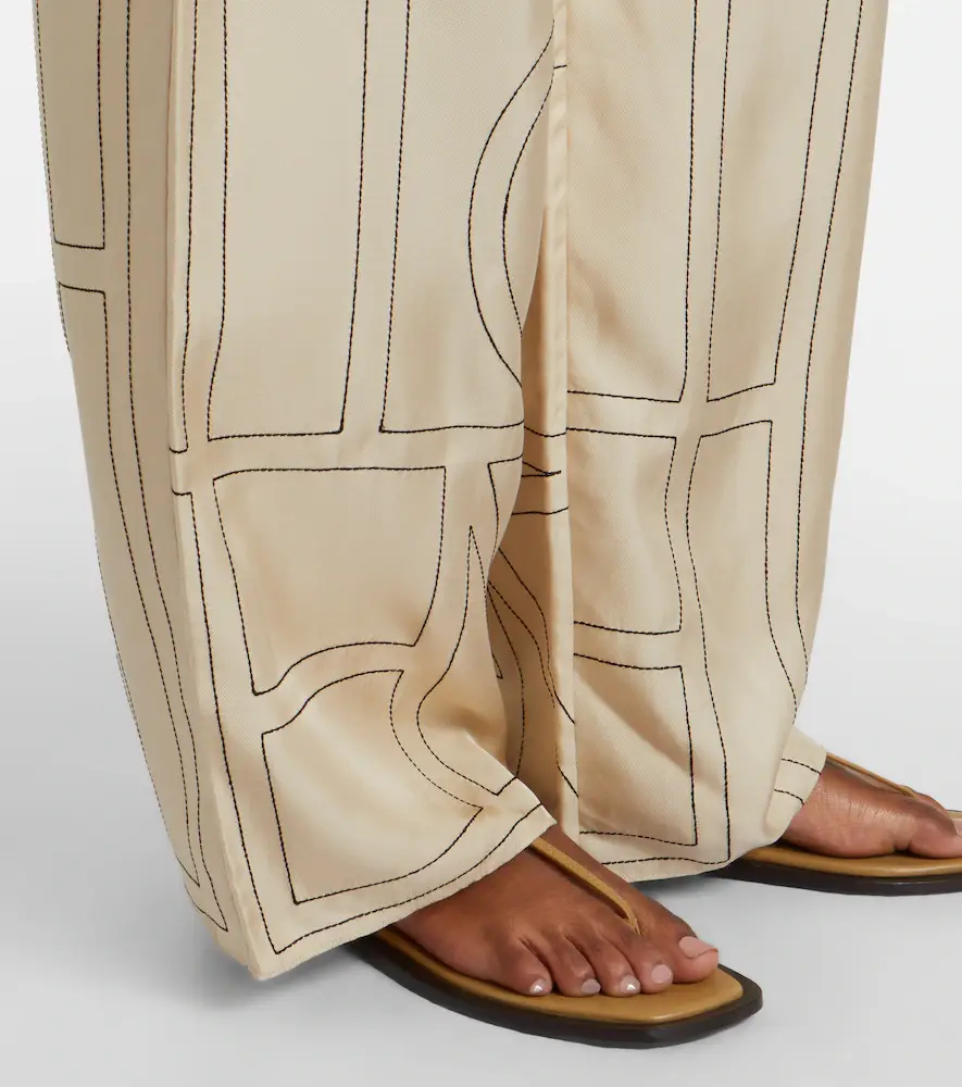 TOTEME Logo wide-leg silk pants | Thumbnail 2 TOTEME Logo wide-leg silk pants | Thumbnail 2