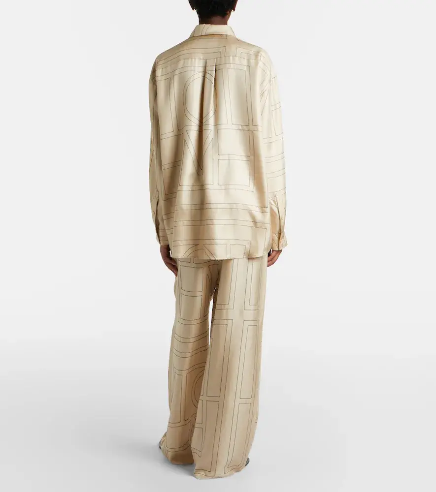TOTEME Logo wide-leg silk pants | Thumbnail 5 TOTEME Logo wide-leg silk pants | Thumbnail 5