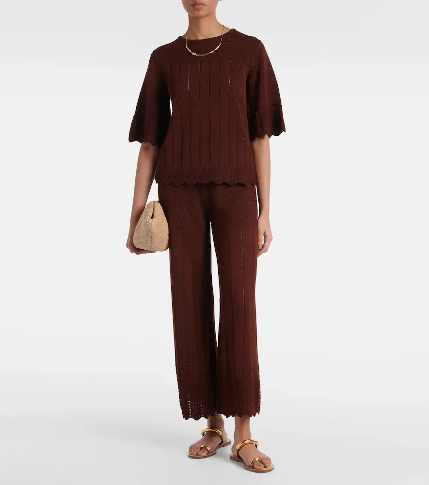 Eres Récit open-knit cotton-blend wide-leg pants | Thumbnail 5 Eres Récit open-knit cotton-blend wide-leg pants | Thumbnail 5