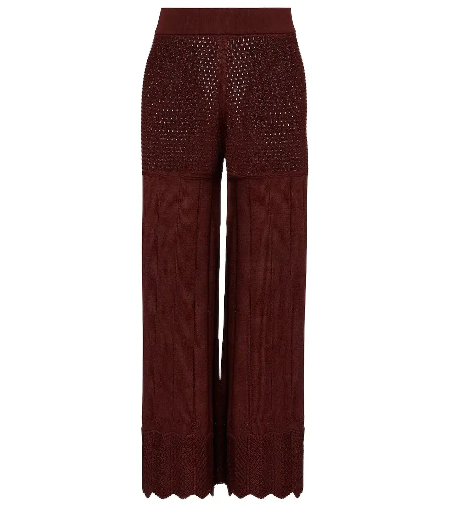 Eres Récit open-knit cotton-blend wide-leg pants
