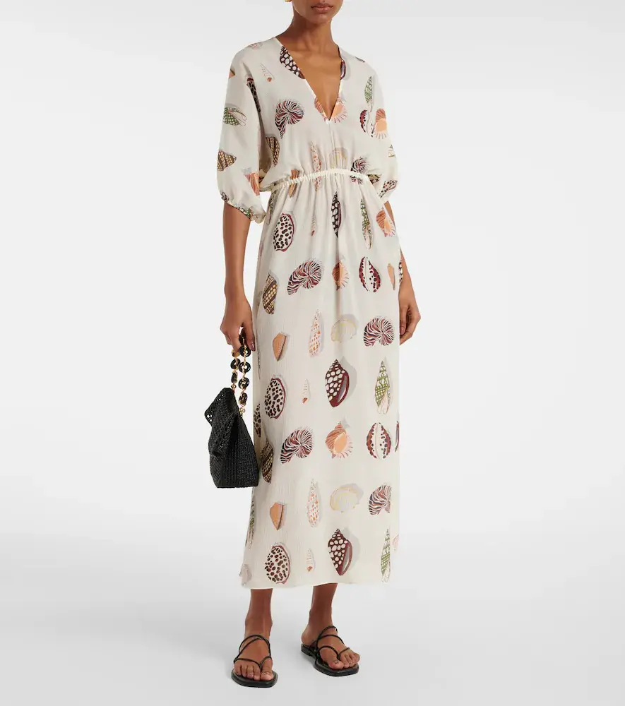 Eres Coffea printed silk midi dress | Thumbnail 2 Eres Coffea printed silk midi dress | Thumbnail 2