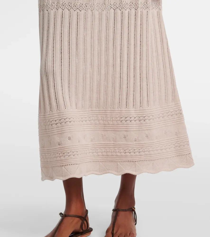 Eres Rythmee pointelle wool and cashmere midi skirt | Thumbnail 3 Eres Rythmee pointelle wool and cashmere midi skirt | Thumbnail 3