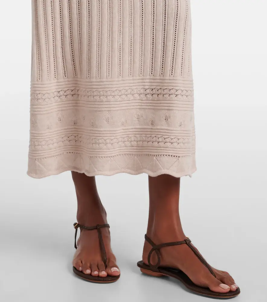 Eres Rythmee pointelle wool and cashmere midi skirt | Thumbnail 4 Eres Rythmee pointelle wool and cashmere midi skirt | Thumbnail 4