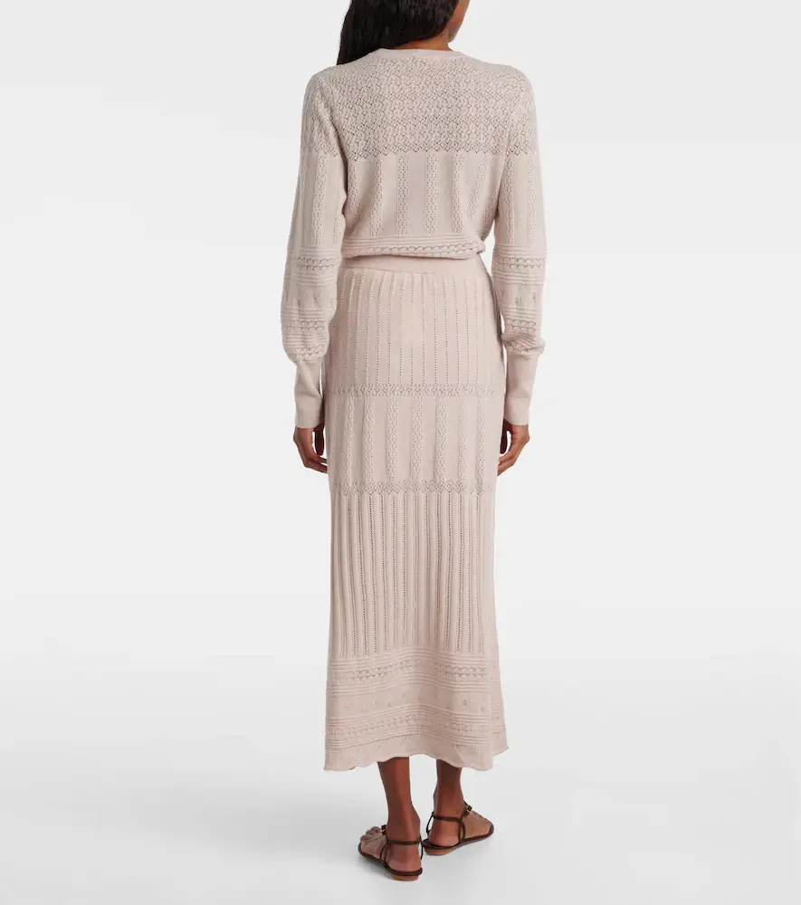 Eres Rythmee pointelle wool and cashmere midi skirt | Thumbnail 6 Eres Rythmee pointelle wool and cashmere midi skirt | Thumbnail 6