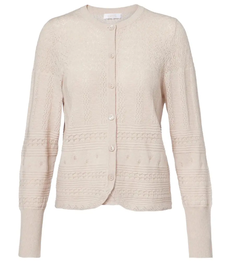 Trio pointelle wool and cashmere cardigan Trio pointelle wool and cashmere cardigan