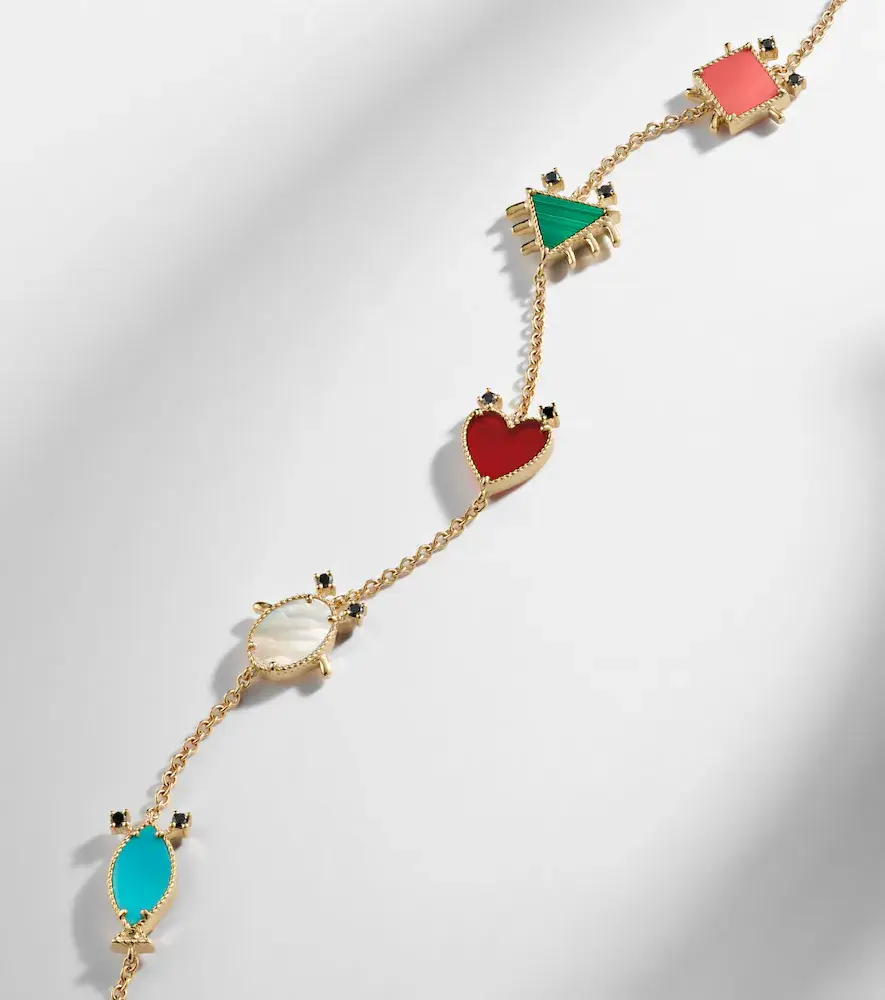 Yvonne Léon Yvonne Léon Petits Personnages 9kt gold bracelet with gemstones | Thumbnail 4