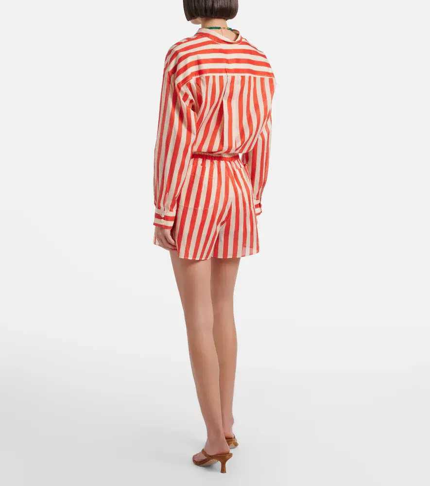 Eres Twins striped cotton voile shorts | Thumbnail 3 Eres Twins striped cotton voile shorts | Thumbnail 3