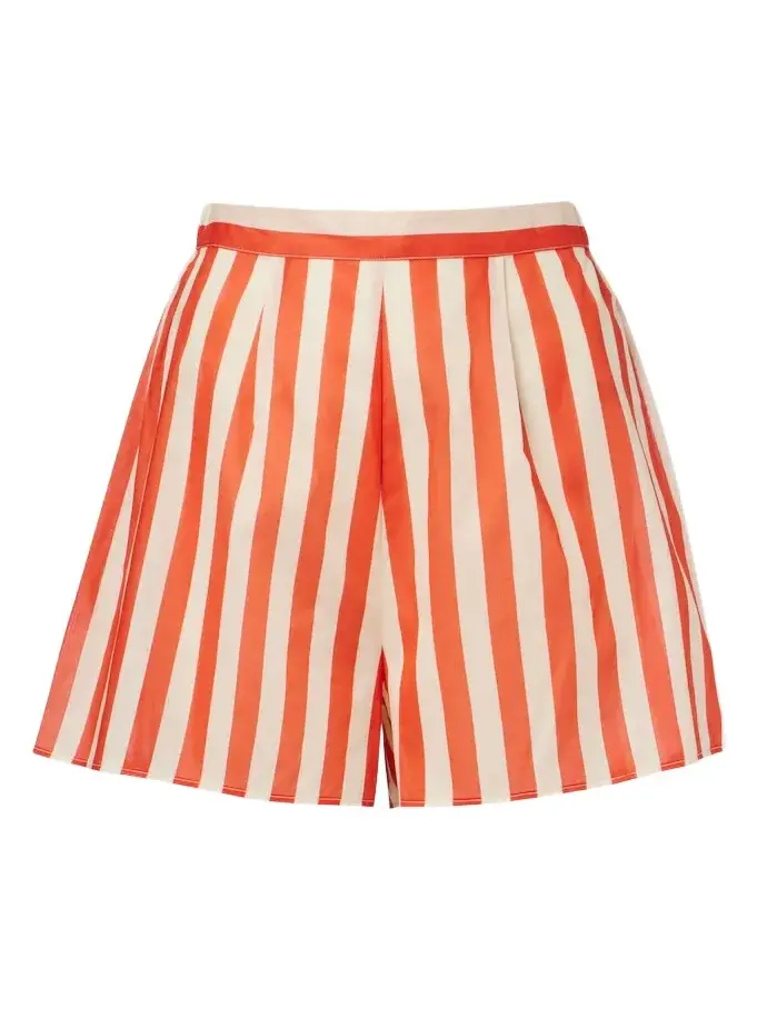 Twins striped cotton voile shorts