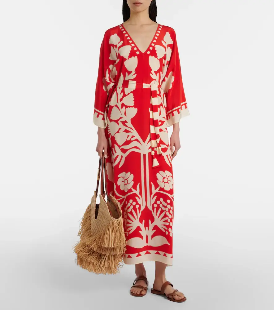 Eres Holi belted printed silk kaftan | Thumbnail 6 Eres Holi belted printed silk kaftan | Thumbnail 6