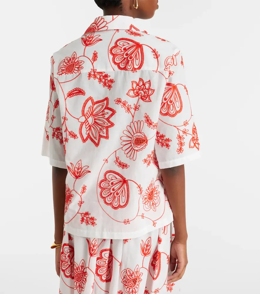 Eres Izana embroidered cotton-blend shirt | Thumbnail 3