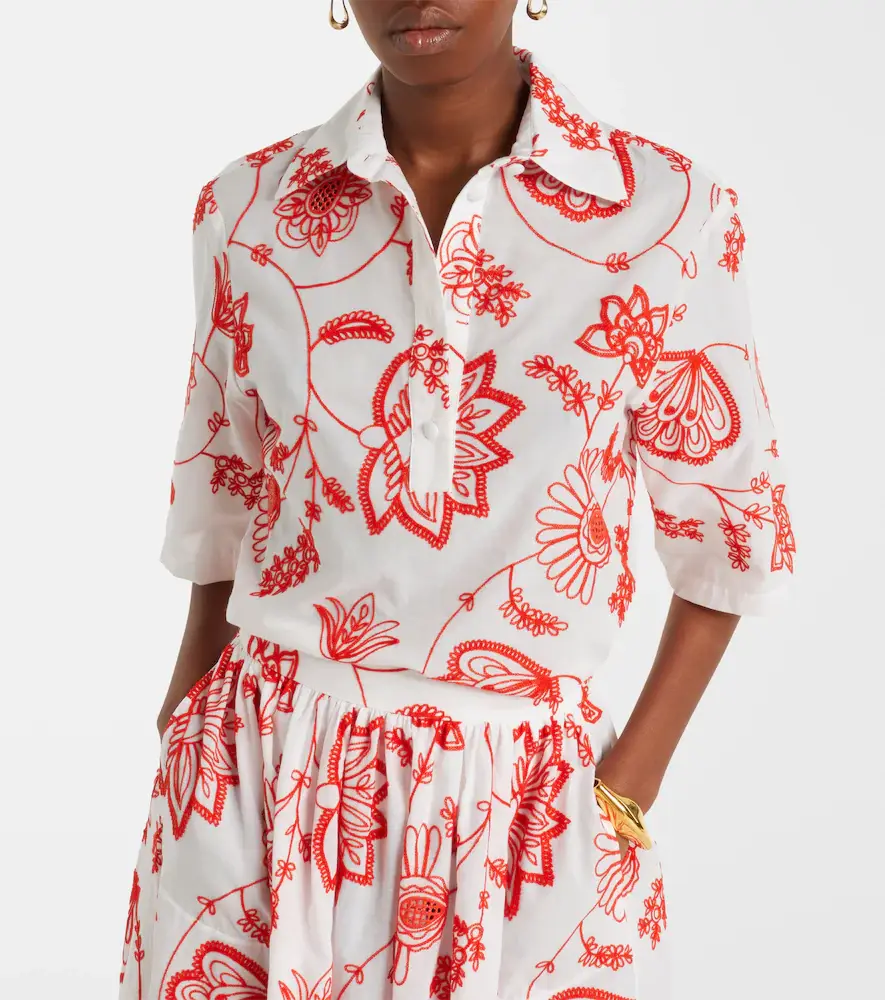 Eres Izana embroidered cotton-blend shirt | Thumbnail 4
