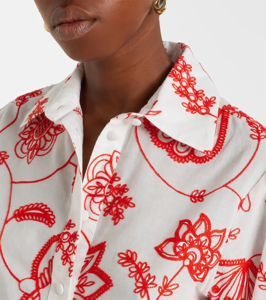 Eres Izana embroidered cotton-blend shirt | Thumbnail 5
