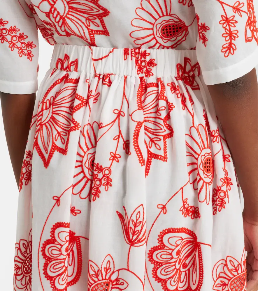 Eres Calie embroidered cotton-blend midi skirt | Thumbnail 6