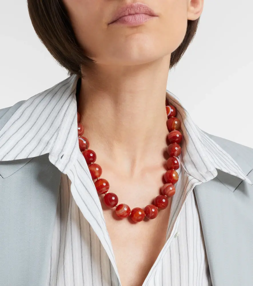 Jennifer Behr Louisa 18kt gold-plated embellished necklace | Thumbnail 5