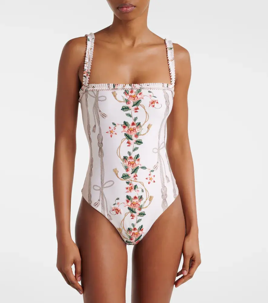 Agua by Agua Bendita Limon ruffled embroidered swimsuit | Thumbnail 2 Agua by Agua Bendita Limon ruffled embroidered swimsuit | Thumbnail 2