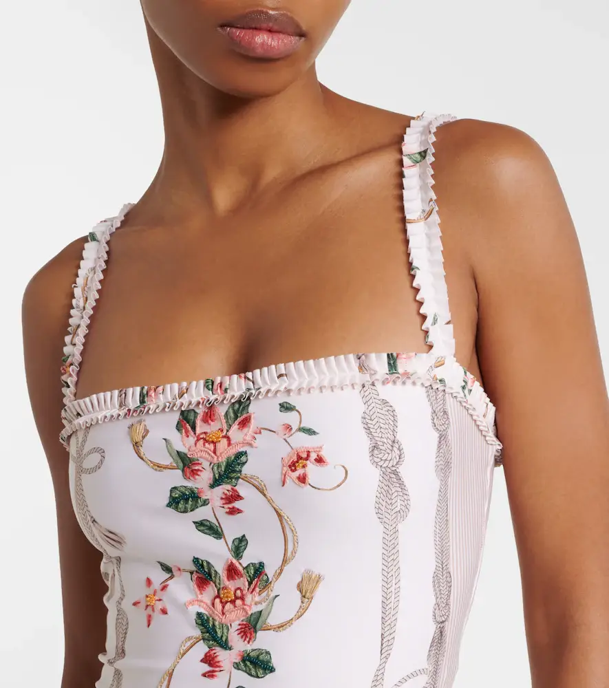 Agua by Agua Bendita Limon ruffled embroidered swimsuit | Thumbnail 3 Agua by Agua Bendita Limon ruffled embroidered swimsuit | Thumbnail 3