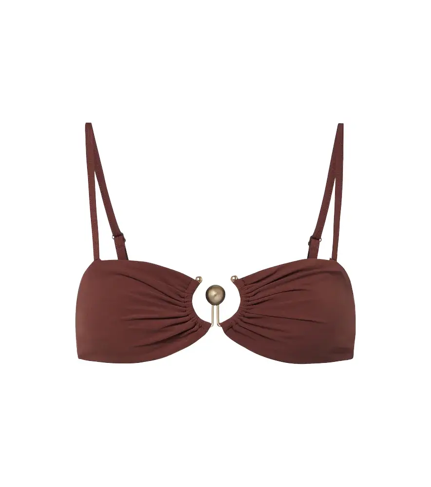 Christopher Esber Embellished ruched bikini top | Image 1 Christopher Esber Embellished ruched bikini top | Image 1