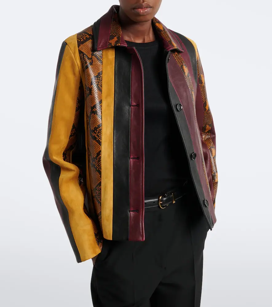 Proenza Schouler Sirine snake-effect striped leather jacket | Thumbnail 4 Proenza Schouler Sirine snake-effect striped leather jacket | Thumbnail 4