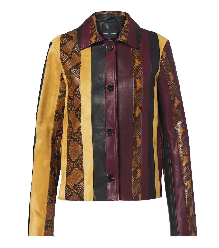 Proenza Schouler Sirine snake-effect striped leather jacket | Image 1 Proenza Schouler Sirine snake-effect striped leather jacket | Image 1