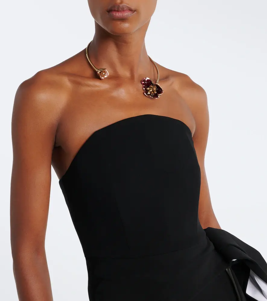 Roland Mouret Draped strapless crêpe cocktail dress | Thumbnail 3