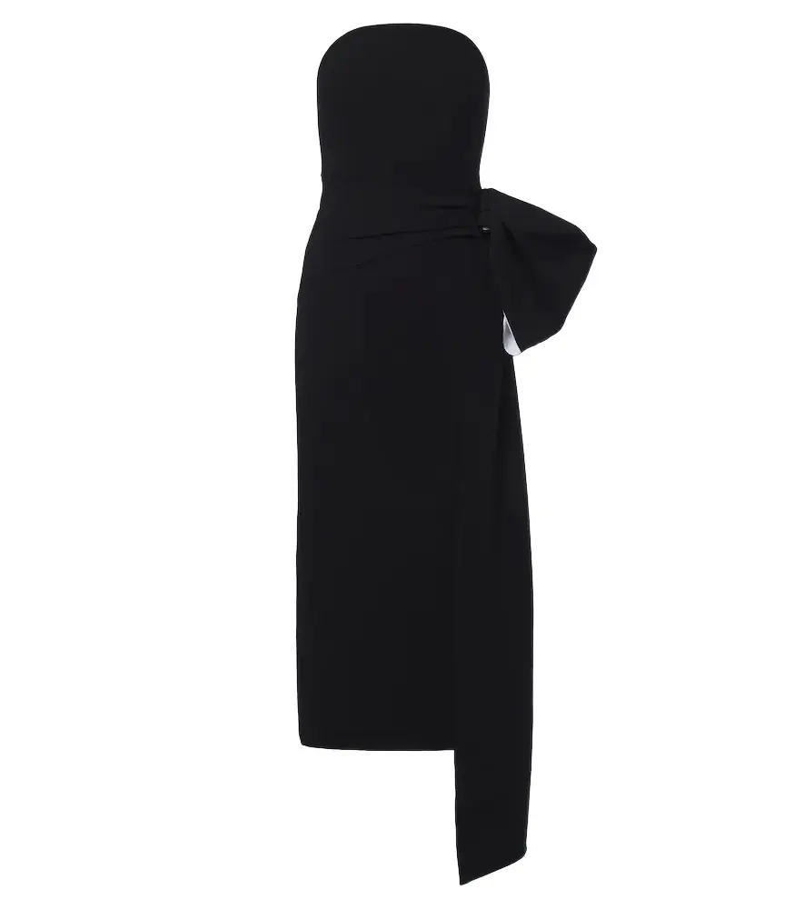 Draped strapless crêpe cocktail dress Draped strapless crêpe cocktail dress
