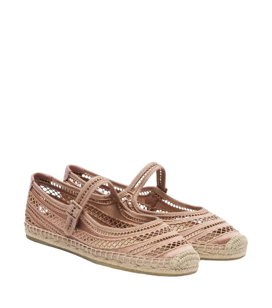 Tory Burch Open Weave Mary Jane satin espadrilles | Image 1 Tory Burch Open Weave Mary Jane satin espadrilles | Image 1