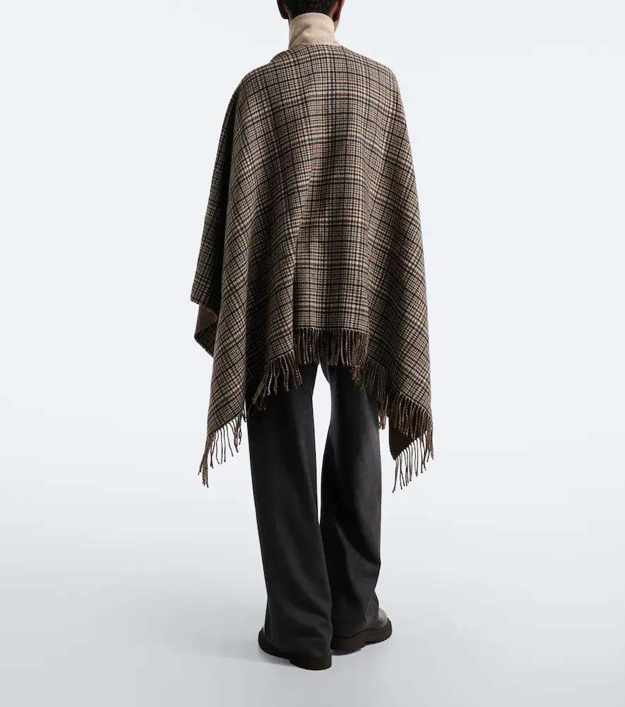 Brunello Cucinelli Checked cashmere poncho | Thumbnail 6 Brunello Cucinelli Checked cashmere poncho | Thumbnail 6