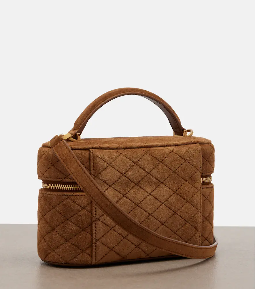 Saint Laurent Gaby Mini quilted suede vanity bag | Thumbnail 4 Saint Laurent Gaby Mini quilted suede vanity bag | Thumbnail 4