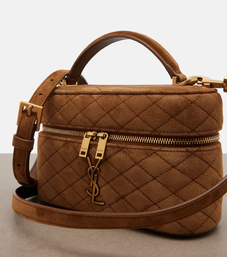 Saint Laurent Gaby Mini quilted suede vanity bag | Thumbnail 6 Saint Laurent Gaby Mini quilted suede vanity bag | Thumbnail 6