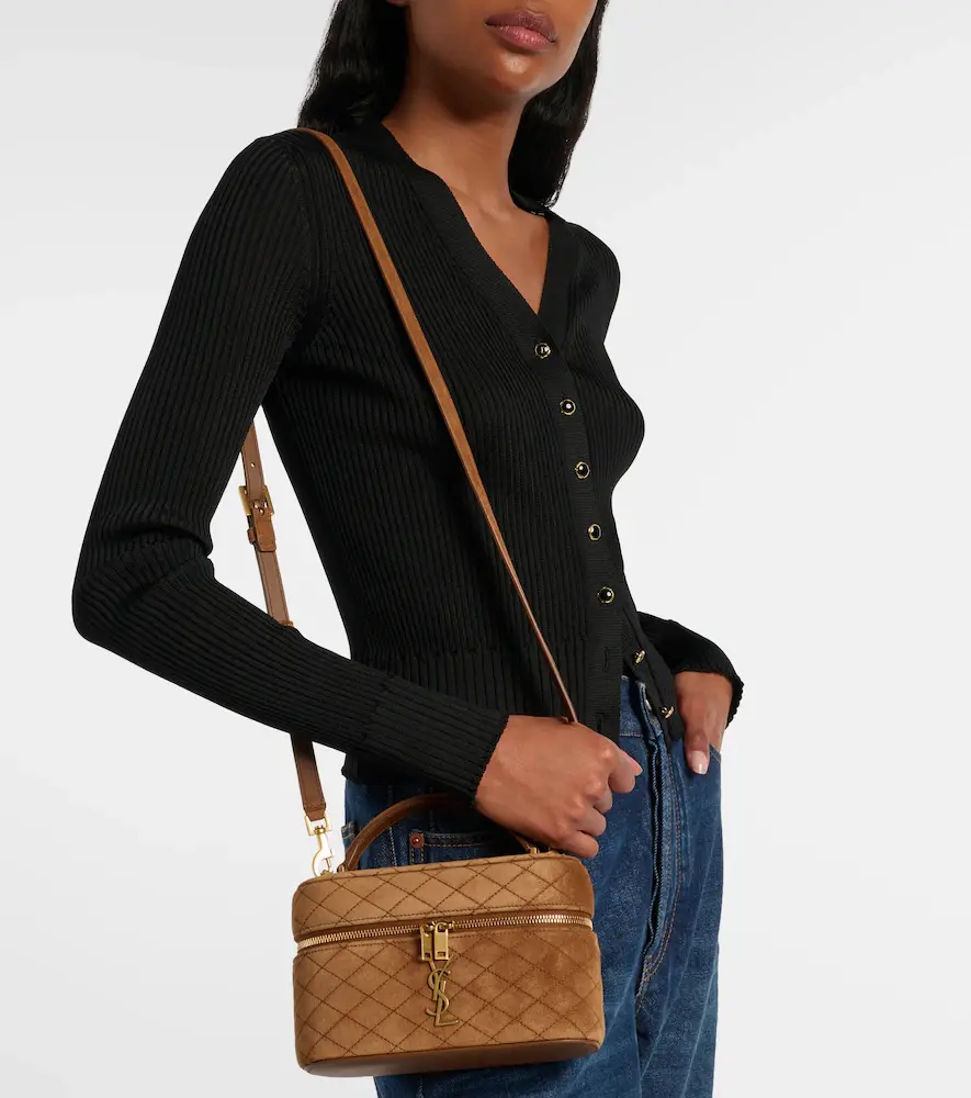 Saint Laurent Gaby Mini quilted suede vanity bag | Thumbnail 7 Saint Laurent Gaby Mini quilted suede vanity bag | Thumbnail 7