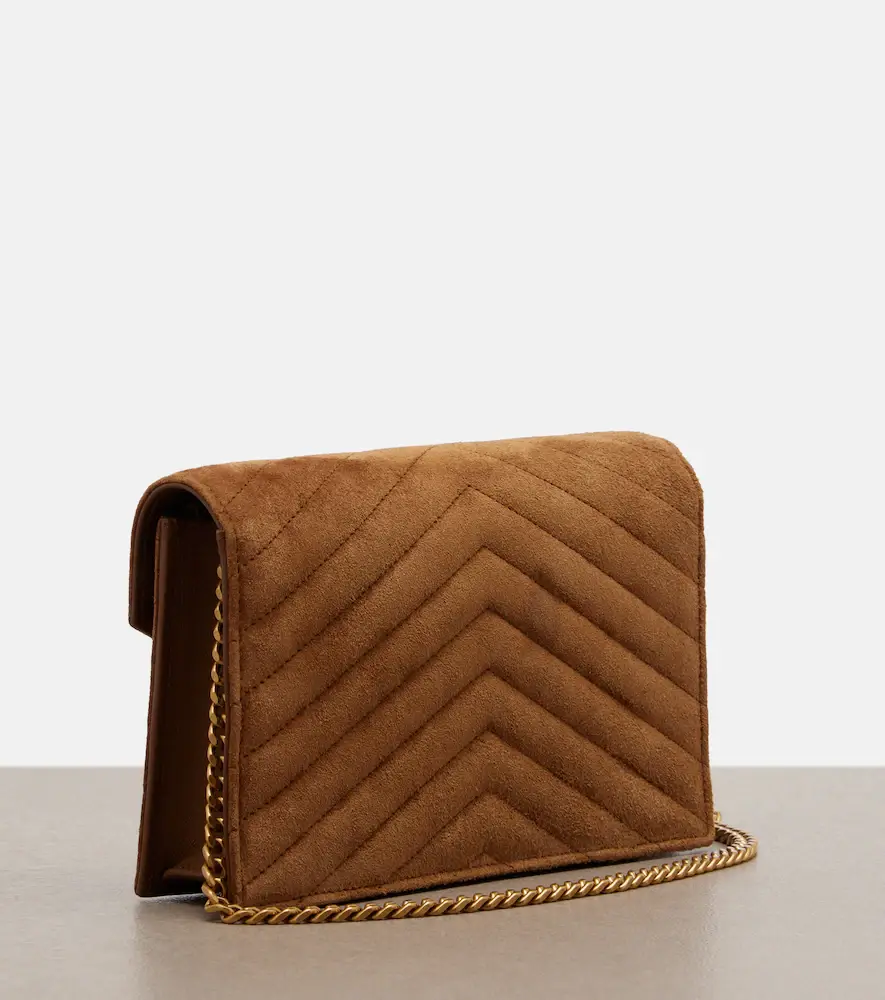 Saint Laurent Cassandre Mini suede wallet on chain | Thumbnail 3