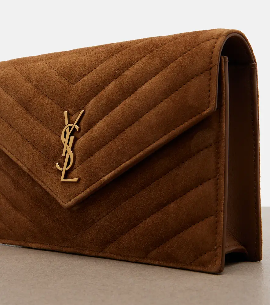 Saint Laurent Cassandre Mini suede wallet on chain | Thumbnail 6