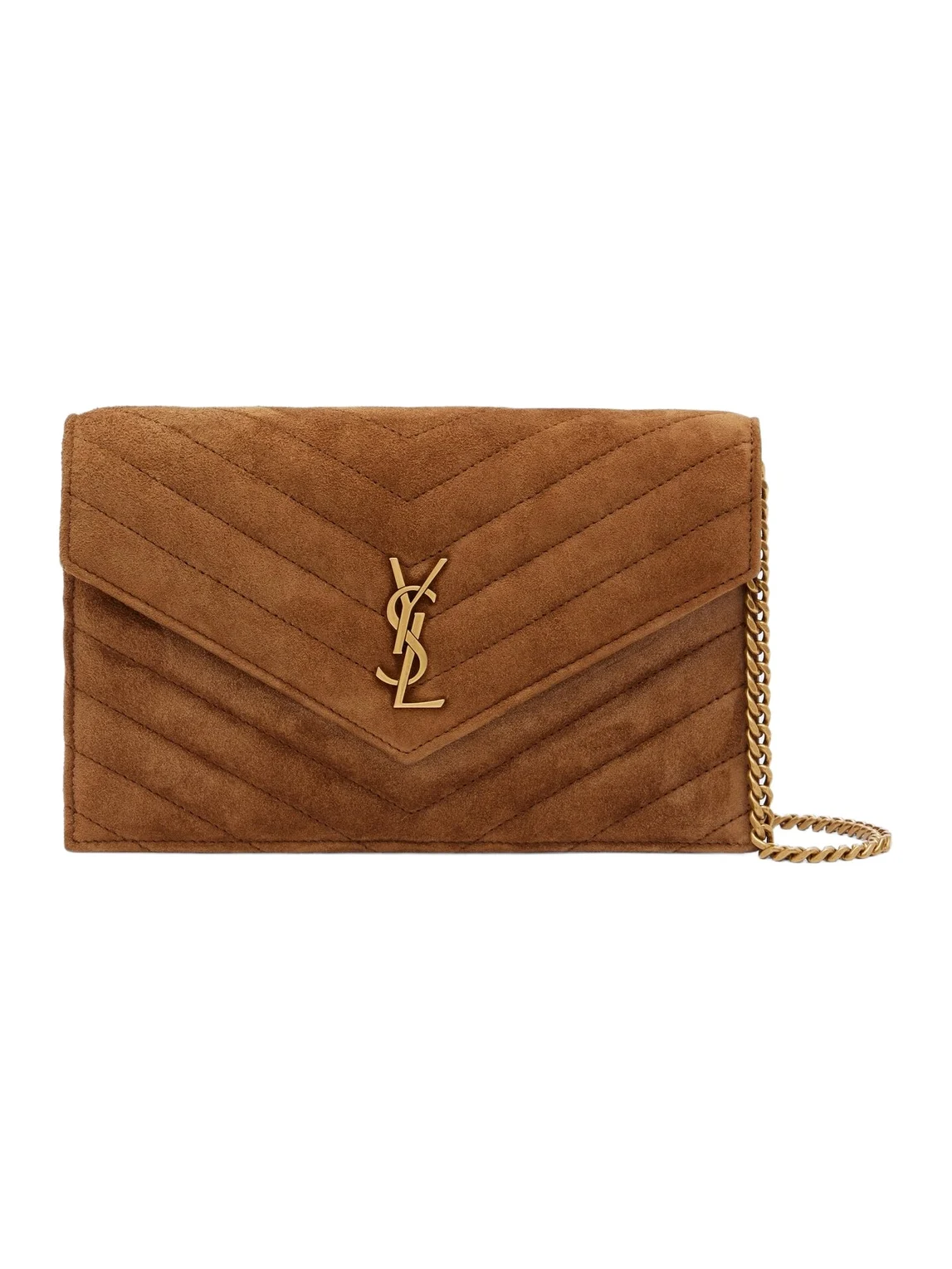 Cassandre Mini suede wallet on chain