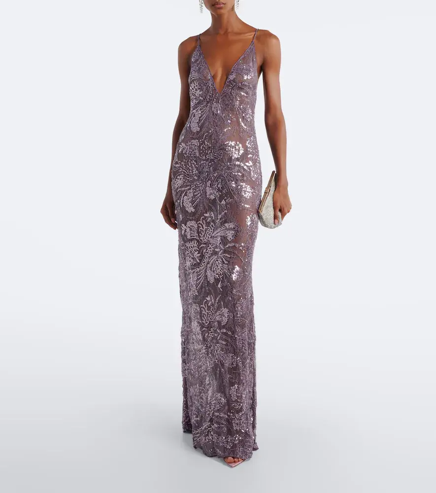 The New Arrivals Ilkyaz Ozel Claudie sequined lace gown | Thumbnail 2 The New Arrivals Ilkyaz Ozel Claudie sequined lace gown | Thumbnail 2