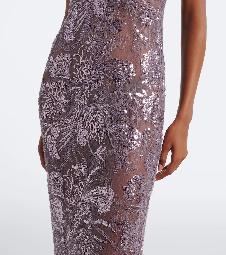 The New Arrivals Ilkyaz Ozel Claudie sequined lace gown | Thumbnail 4 The New Arrivals Ilkyaz Ozel Claudie sequined lace gown | Thumbnail 4