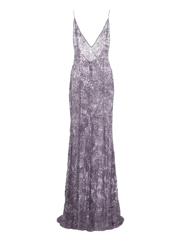 The New Arrivals Ilkyaz Ozel Claudie sequined lace gown