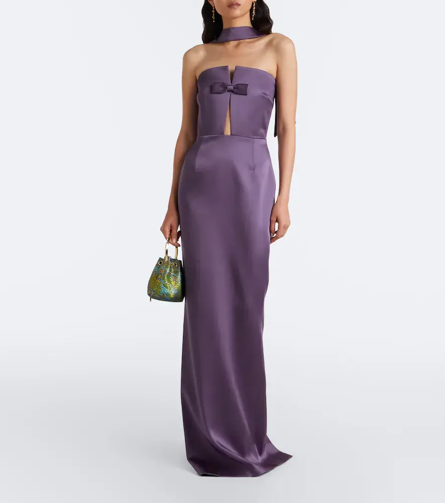 The New Arrivals Ilkyaz Ozel Noa scarf-detail satin gown | Thumbnail 2 The New Arrivals Ilkyaz Ozel Noa scarf-detail satin gown | Thumbnail 2