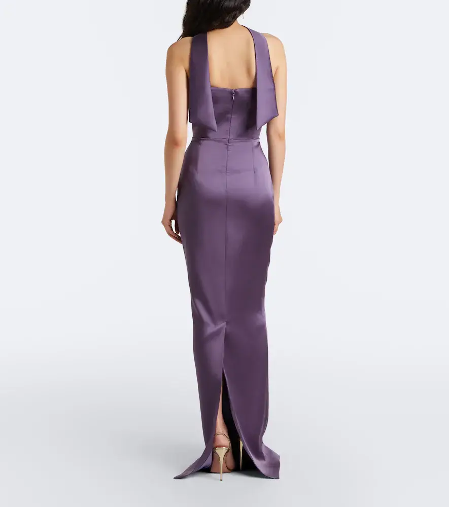 The New Arrivals Ilkyaz Ozel Noa scarf-detail satin gown | Thumbnail 3 The New Arrivals Ilkyaz Ozel Noa scarf-detail satin gown | Thumbnail 3
