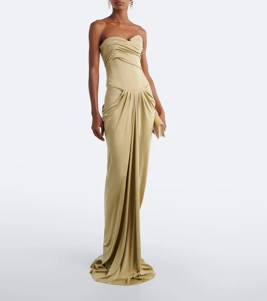 The New Arrivals Ilkyaz Ozel Draped gathered corset gown | Thumbnail 2 The New Arrivals Ilkyaz Ozel Draped gathered corset gown | Thumbnail 2