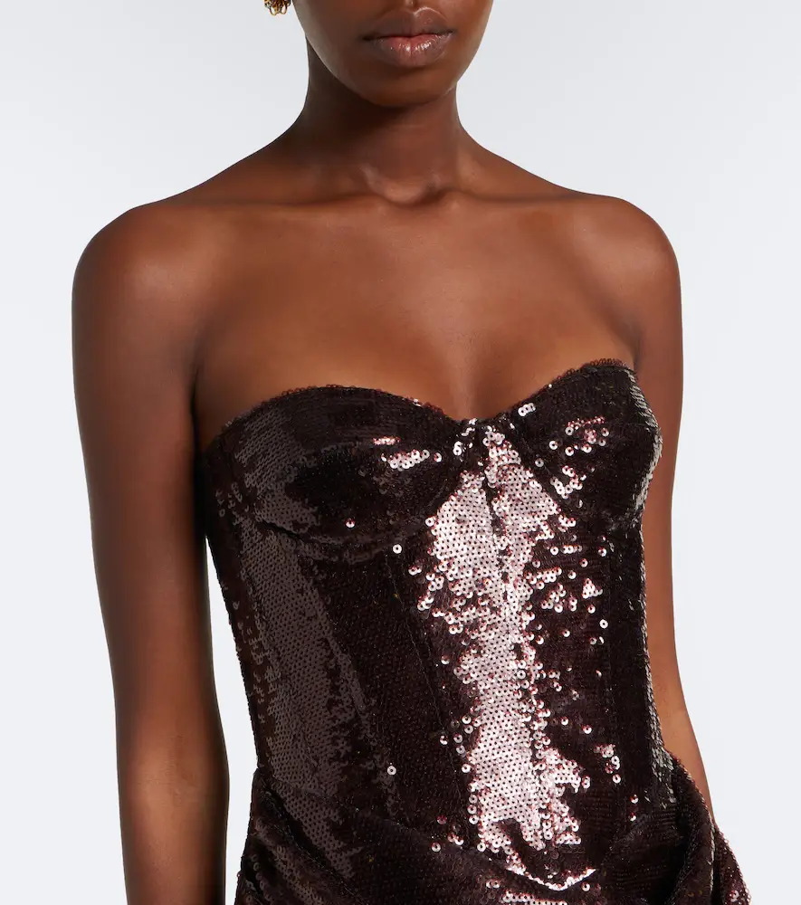 The New Arrivals Ilkyaz Ozel Sequined draped corset dress | Thumbnail 2 The New Arrivals Ilkyaz Ozel Sequined draped corset dress | Thumbnail 2
