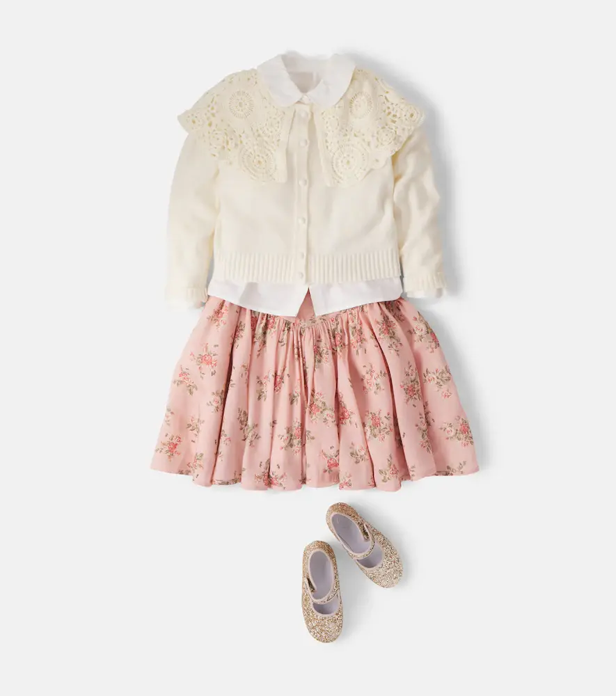 Petite Amalie Crochet-trimmed cotton-blend cardigan | Thumbnail 2